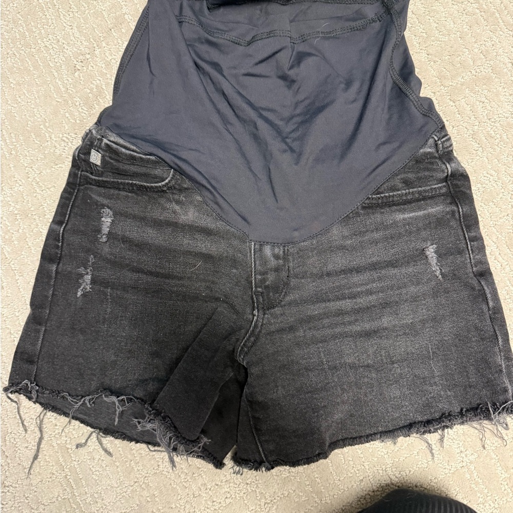 Pinkblush Maternity Washed Black Denim Shorts